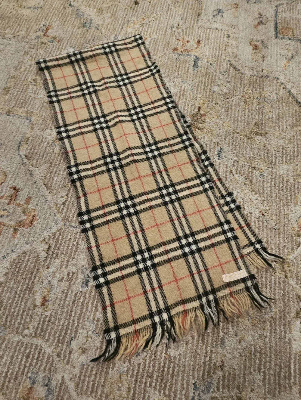 Vintage Burberry's Of London Wool Scarf. 52 X 11